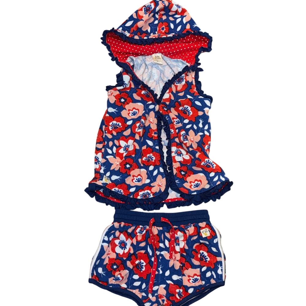 Wildflowers Daydream Believer Seashore Terrycloth Cover-Up Set Size 4 Floral